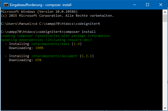 codeigniter4 composer setup